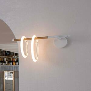 LED fali lámpa Ulaop, két gyűrűs, balra, fehér